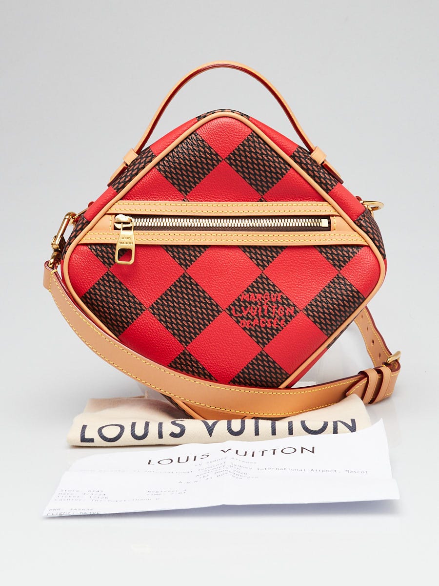 Louis Vuitton Red Damier Canvas Chess Messenger Bag | Yoogi's Closet
