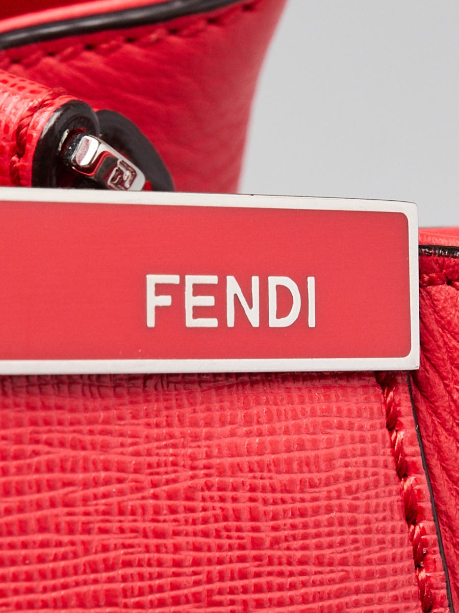 Fendi Red Saffiano Leather Petite Sac 2jours Elite Tote Bag