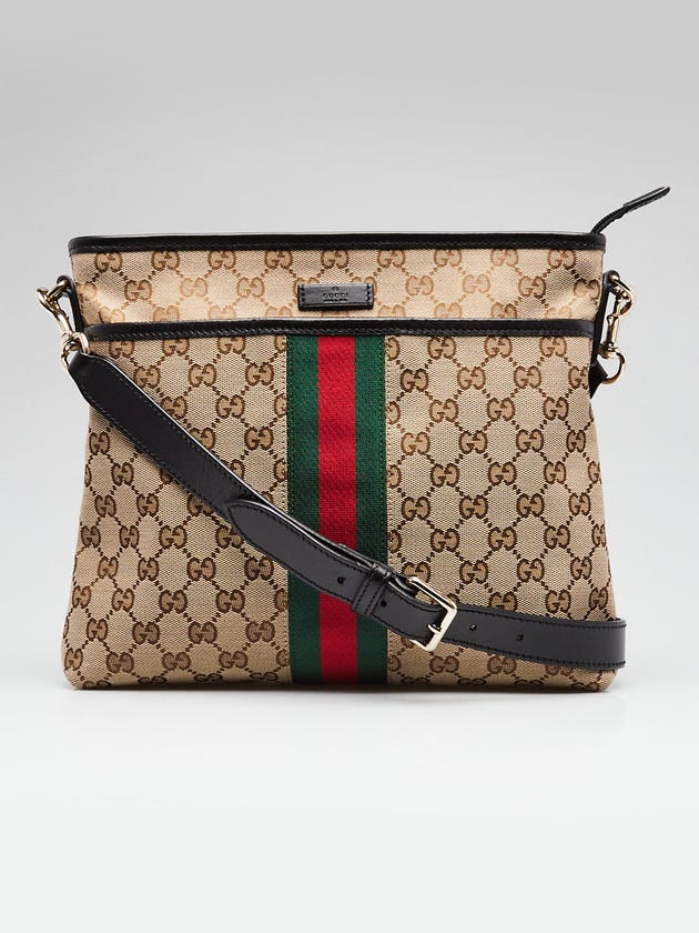 Gucci Beige/Ebony GG Canvas and Leather Messenger Bag