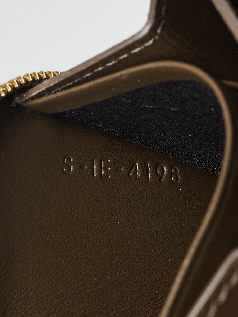 Celine Dark Green Quilted Leather Compact Zip C Charm Wallet