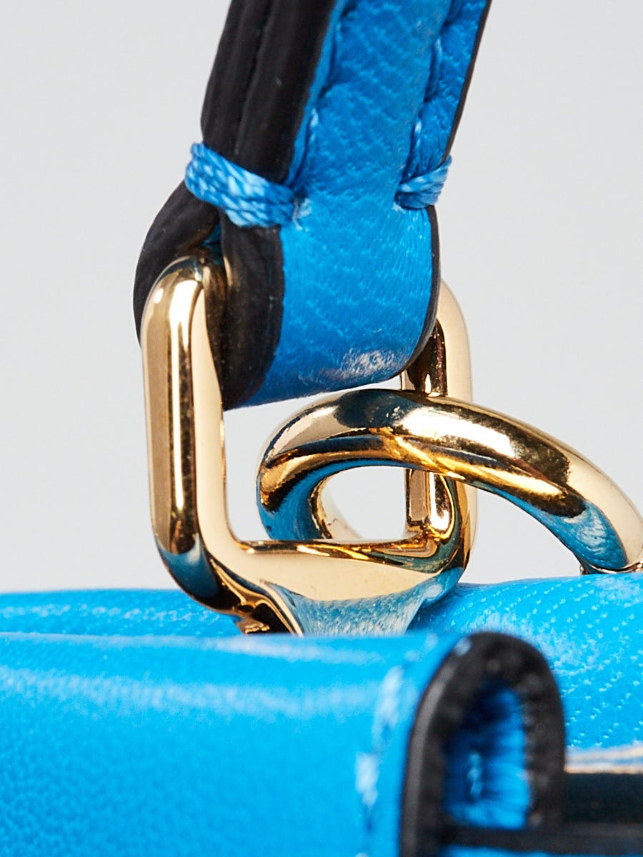 Fendi Blue Nappa Leather Micro Peekaboo Bag 8M0355 | Yoogi's Closet