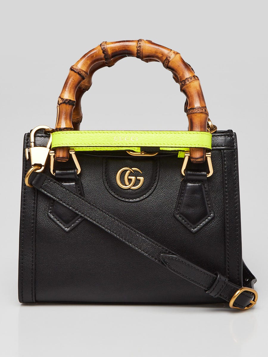 Gucci Black Leather Mini Diana Tote Bag | Yoogi's Closet
