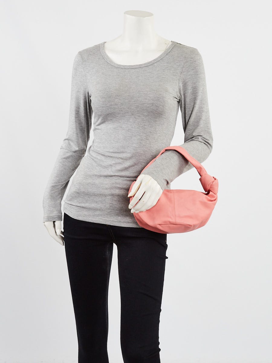 Bottega Veneta Pink Leather Double Knot Teen Shoulder Bag