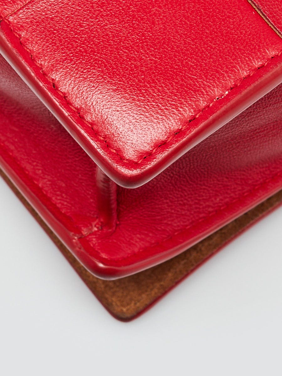 Bottega Veneta Red Nappa Leather Maxi Weave Mini Cassette