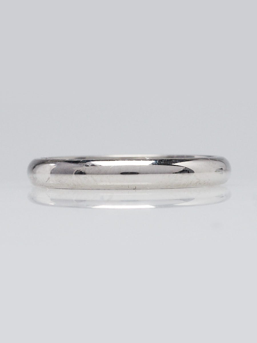 Cartier Platinum and Diamond 1895 Wedding Band Ring Size 4.5