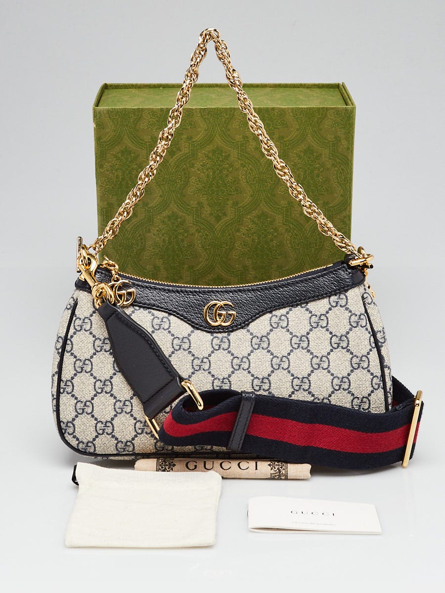 Gucci Beige/Blue Supreme GG Coated Canvas Ophidia Small
