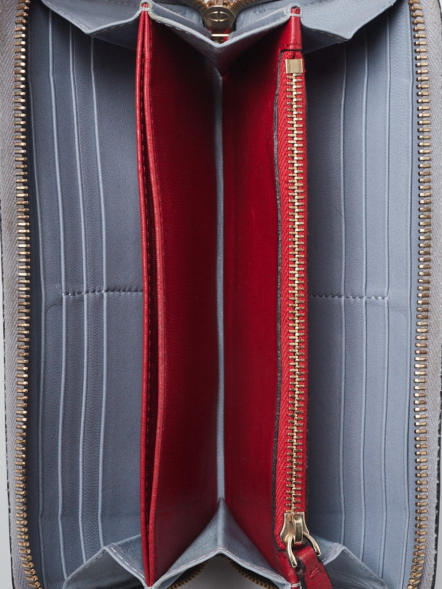 Valentino Blue Quilted Leather All Over Rockstud Zippy Wallet