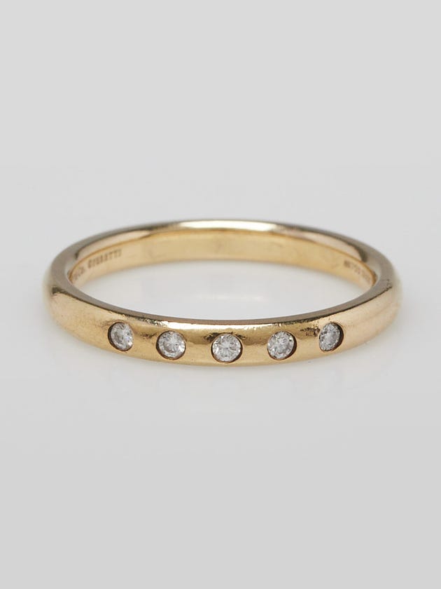 Tiffany & Co. 18k Yellow Gold and Diamond Elsa Peretti Stacking Ring Size 9