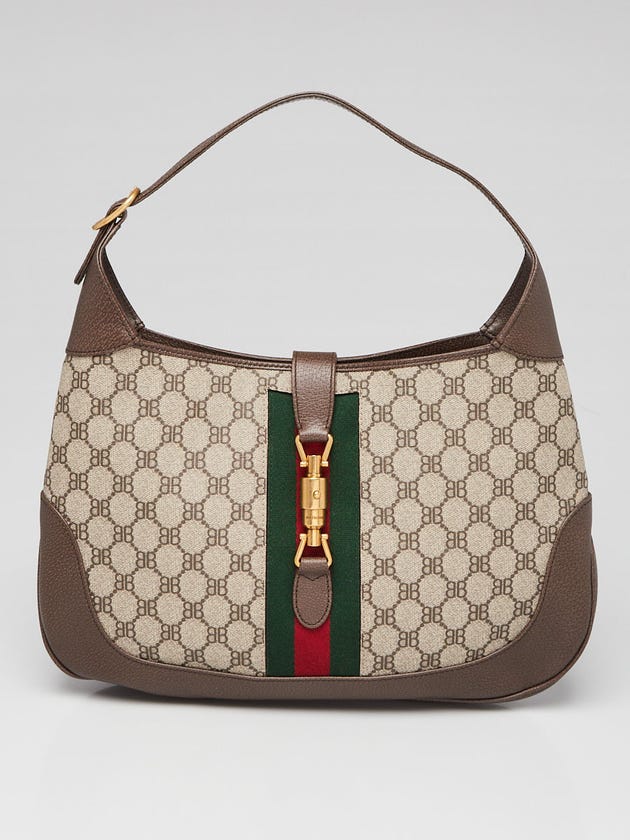 Balenciaga x Gucci Beige/Ebony Coated Canvas/Leather The Hacker Project 1961 Medium Jackie Bag