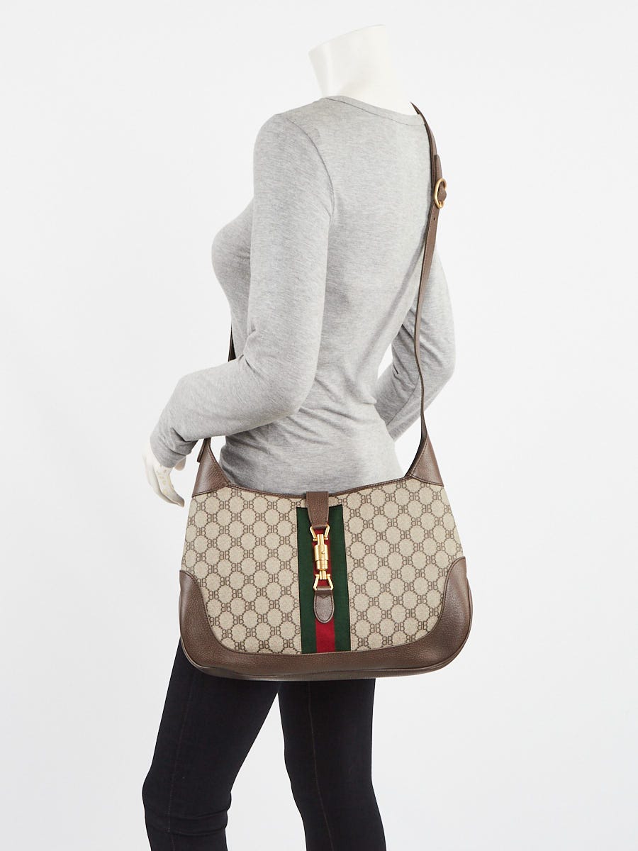 Balenciaga x Gucci Beige/Ebony Coated Canvas/Leather The Hacker Project 1961 Medium Jackie Bag