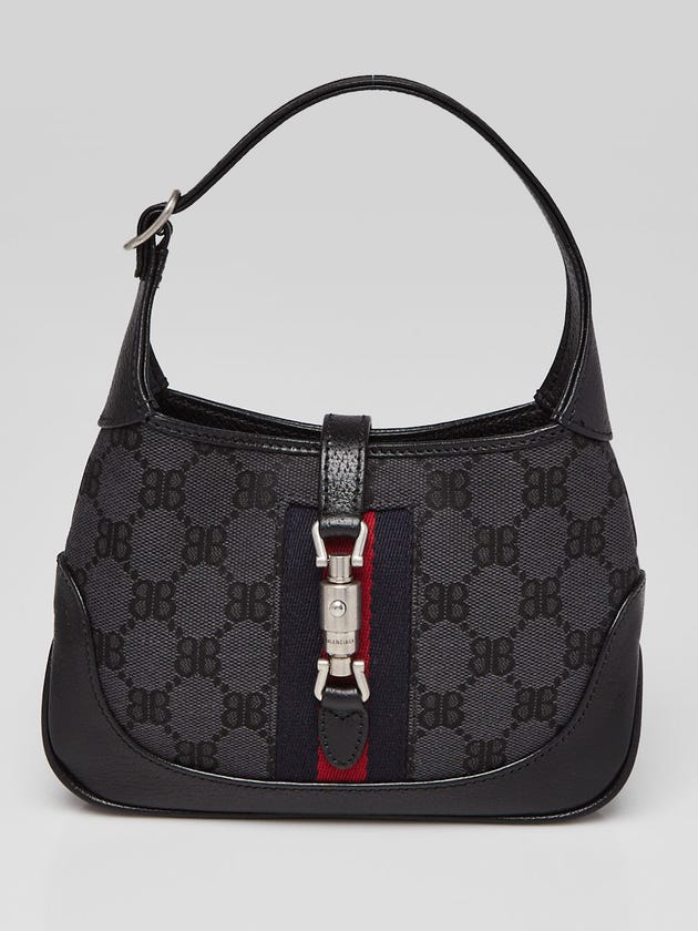 Balenciaga x Gucci Grey/Black Canvas/Leather The Hacker Project 1961 Mini Jackie Bag