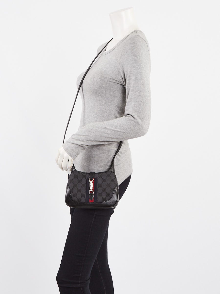 Balenciaga x Gucci Grey/Black Canvas/Leather The Hacker Project 1961 Mini Jackie Bag