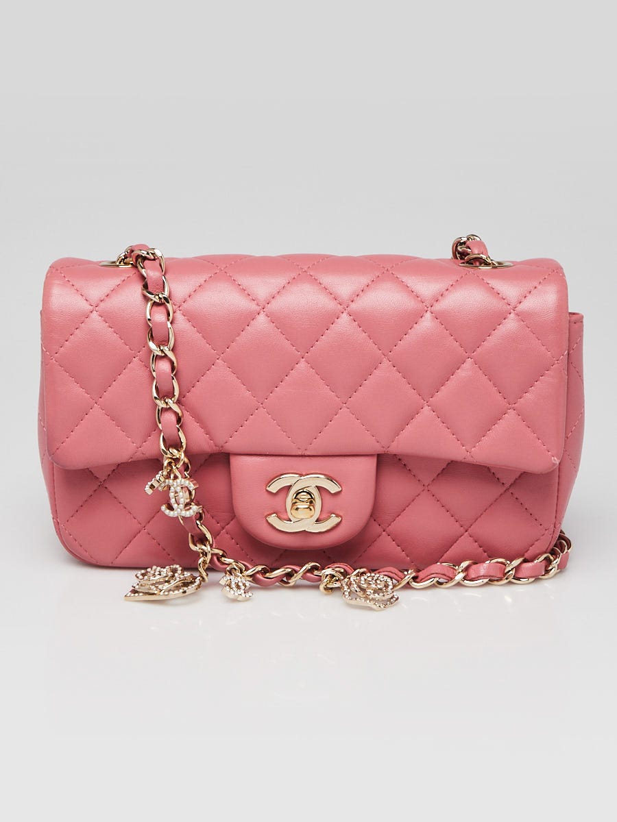 Chanel Pink Quilted Lambskin Leather Valentine Charms Rectangular Mini Flap Bag Yoogi s Closet