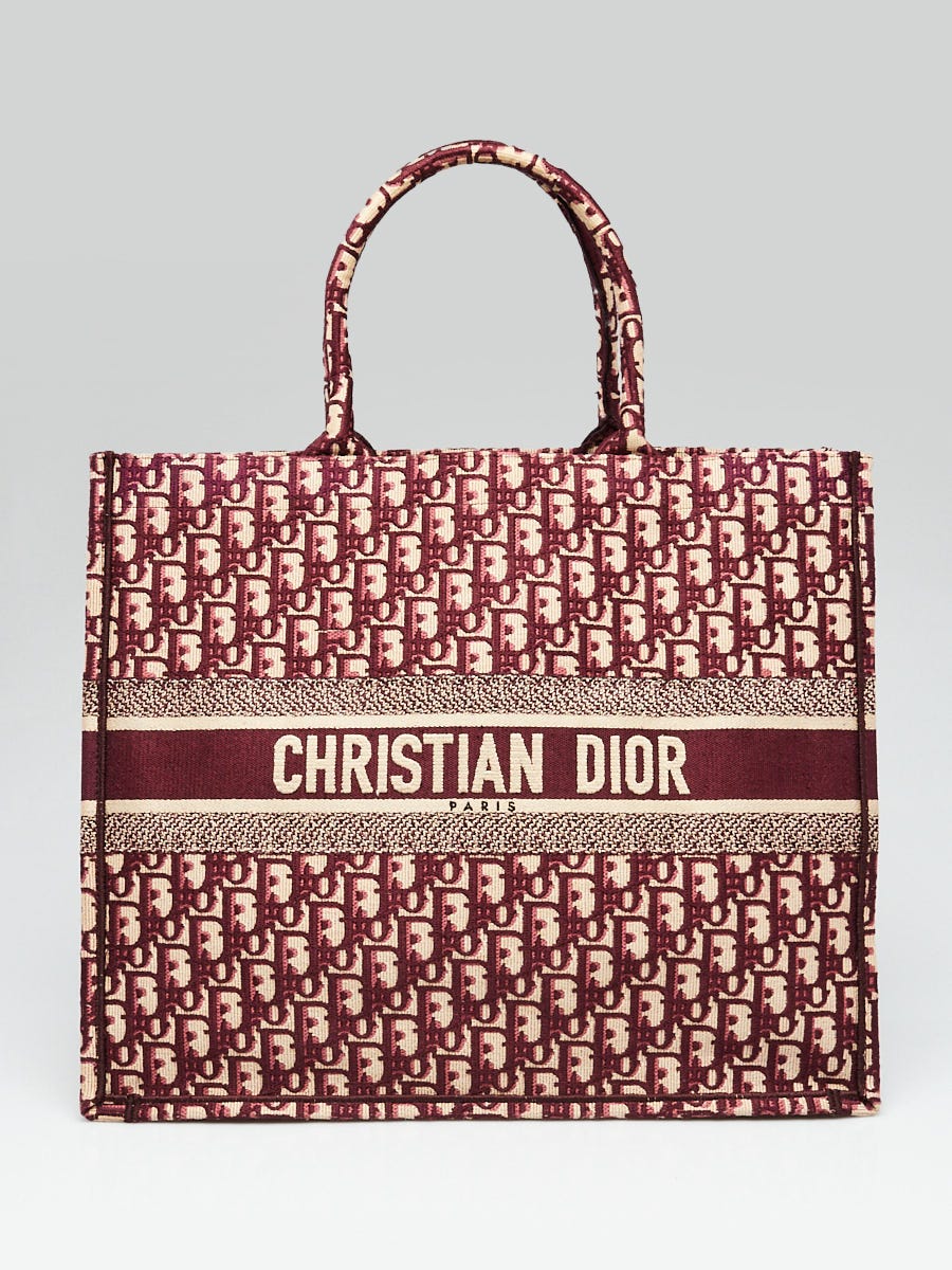 Christian Dior Burgundy Oblique Canvas Large Book Tote Bag Yoogi s Closet