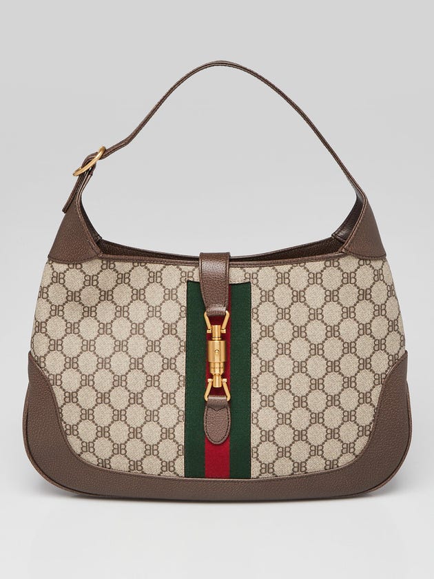 Balenciaga x Gucci Beige/Ebony Coated Canvas/Leather The Hacker Project 1961 Medium Jackie Bag