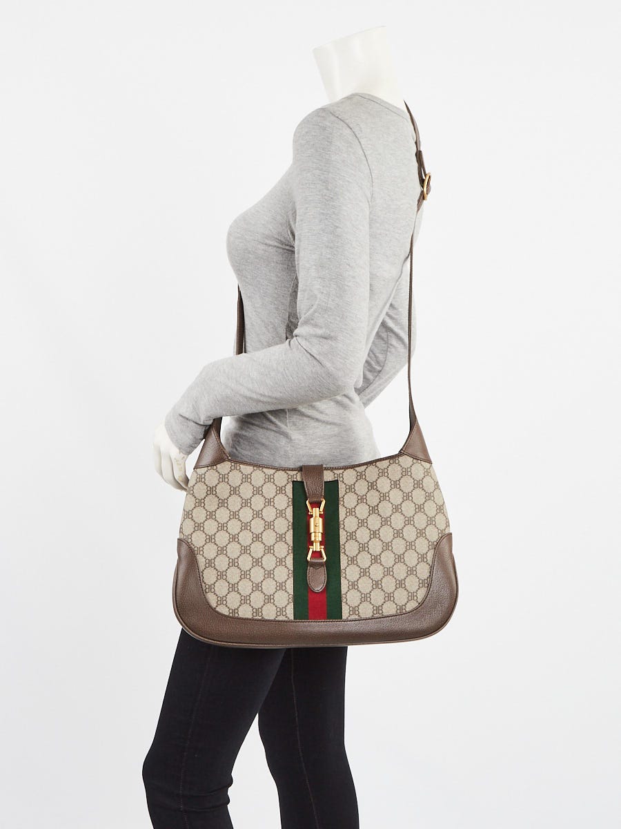 Balenciaga x Gucci Beige/Ebony Coated Canvas/Leather The Hacker Project 1961 Medium Jackie Bag