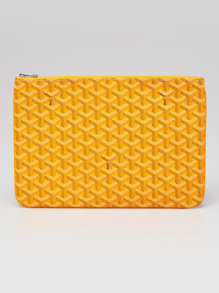 Goyard Yellow Chevron Print Coated Canvas Pochette Senat MM Zip