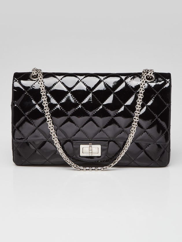 Chanel Black 2.55 Reissue Quilted Classic Patent Leather 227 Jumbo Flap Bag