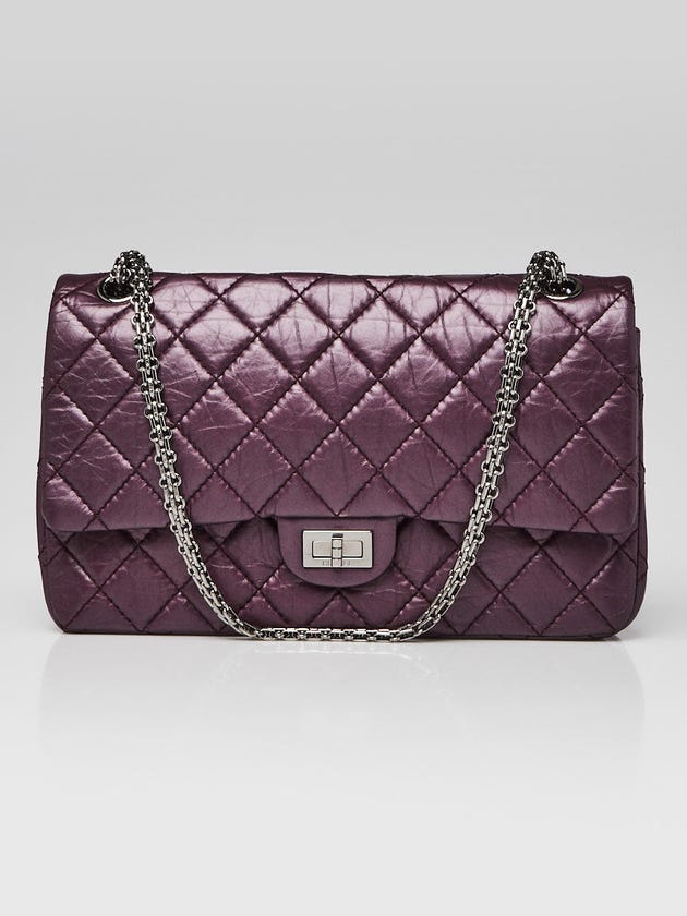 Chanel Metallic Purple 2.55 Reissue Quilted Aged Calfskin Leather 226 Flap Bag