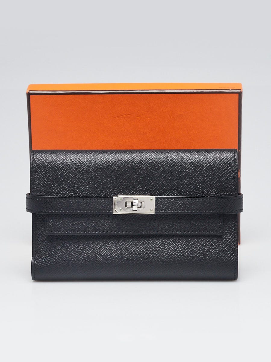 エルメス KELLY DEPLIANTMEDIUM VERSO 073628CK 財布 Hermes Black Epsom Leather Palladium Plated Kelly Depliant Medium