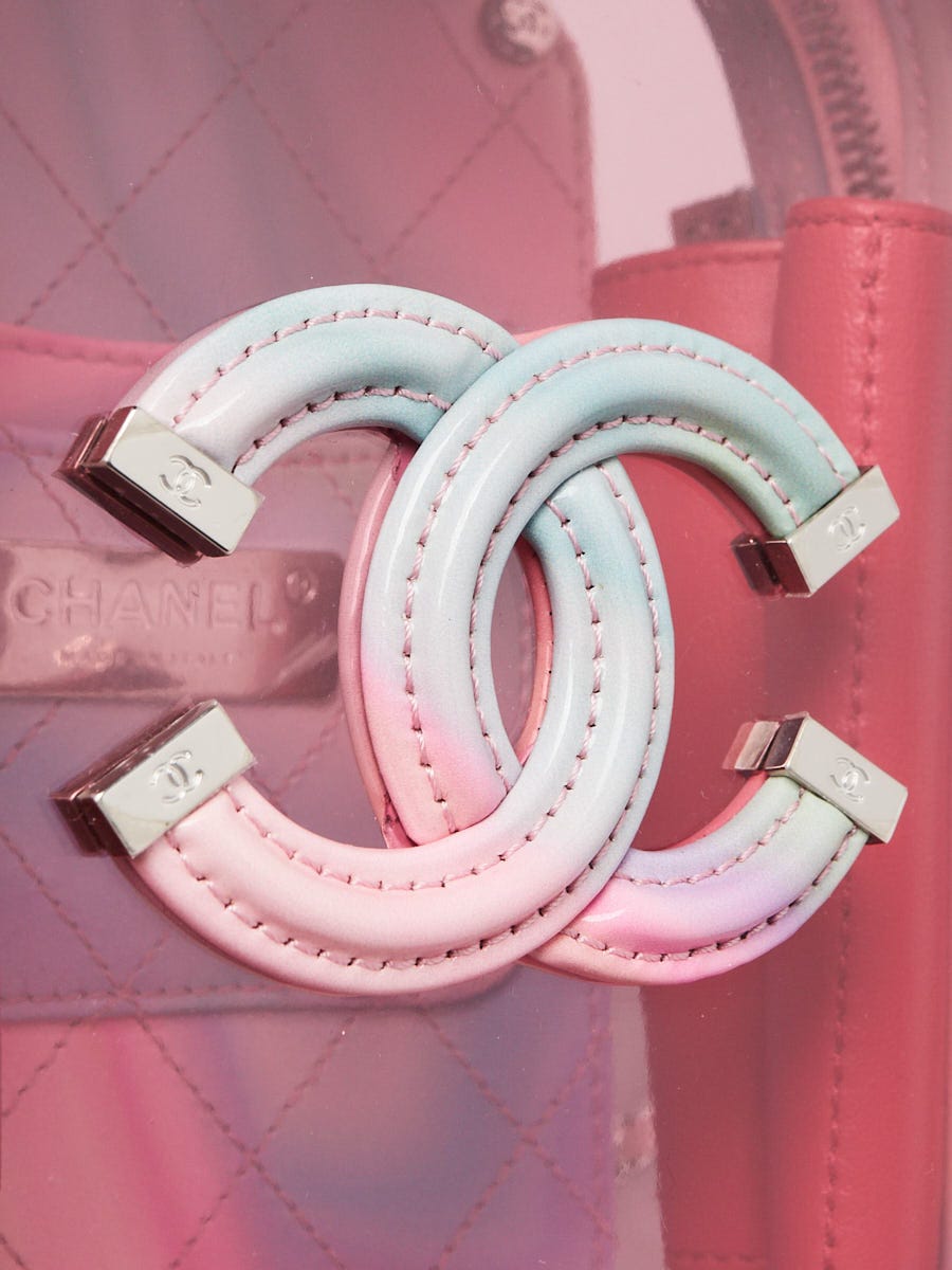 Chanel Pink/Multicolor PVC Filigree North/South Vanity Case Bag