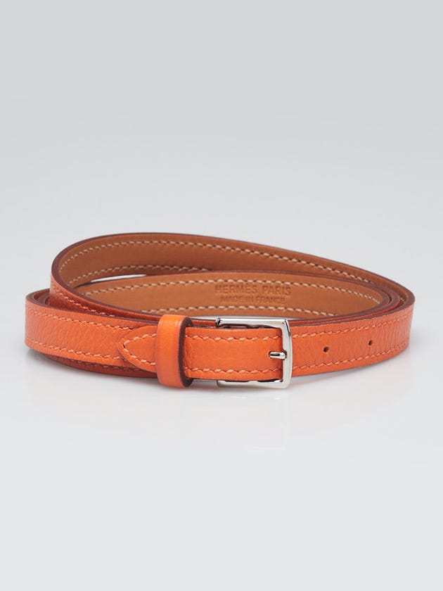 Hermes Orange/Gold Swift Leather Mini Etriviere 4 Tours Leather Wrap Bracelet