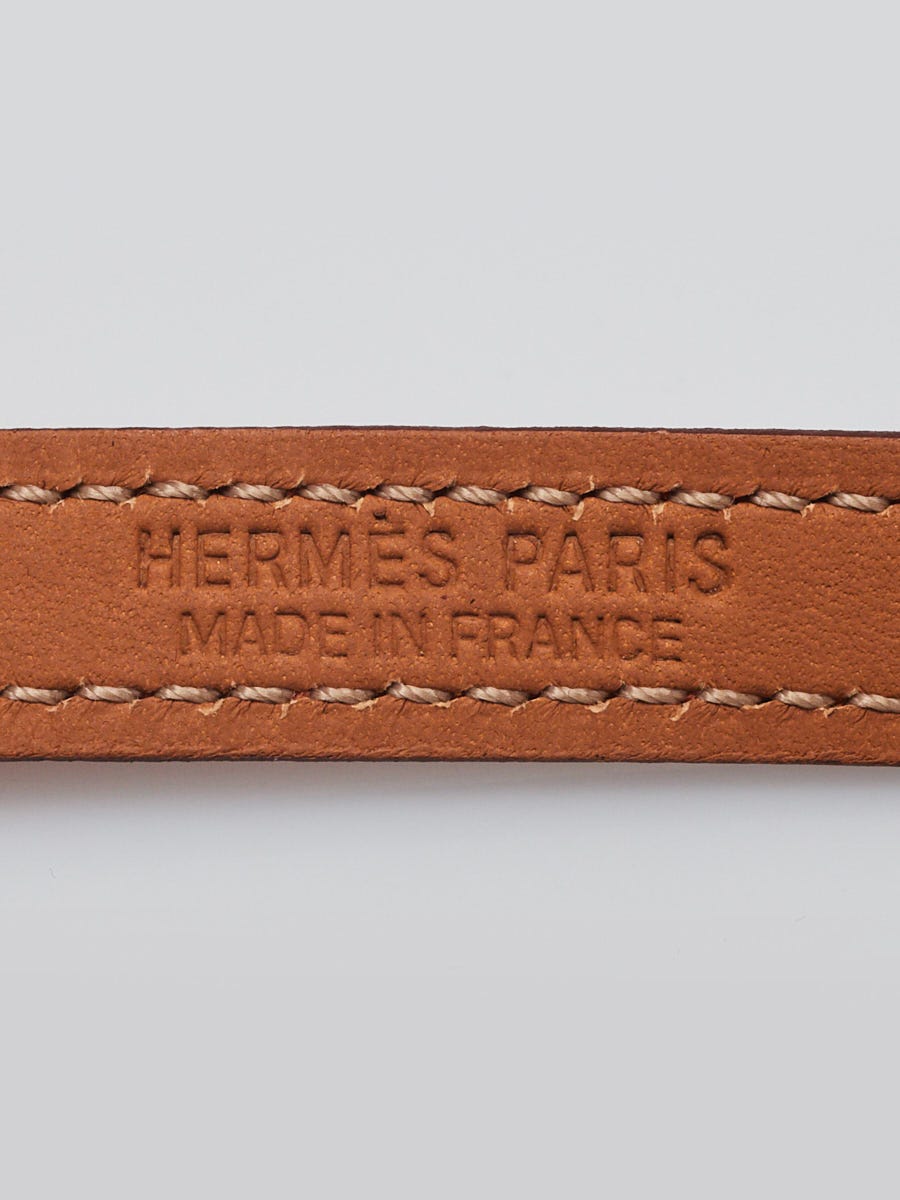 Hermes Orange/Gold Swift Leather Mini Etriviere 4 Tours Leather Wrap Bracelet