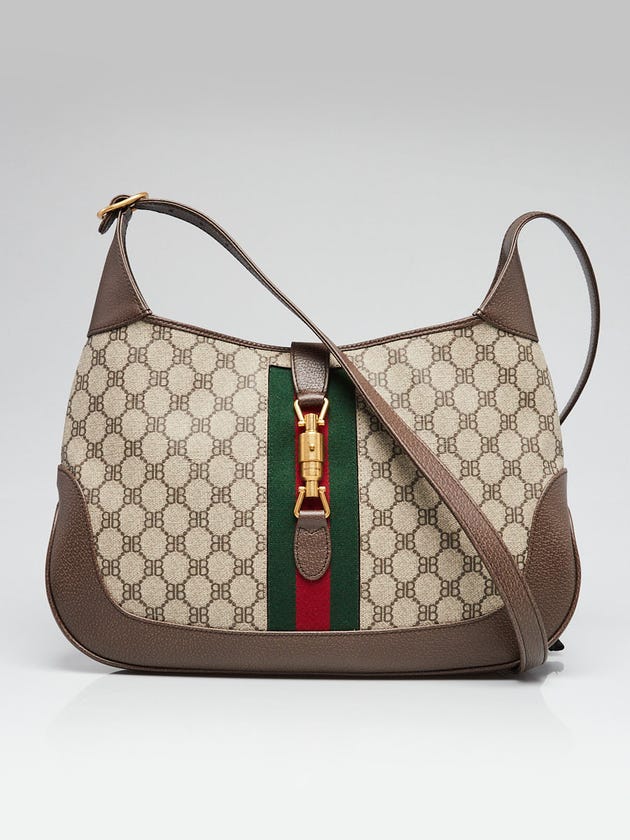 Balenciaga x Gucci Beige/Ebony Coated Canvas/Leather The Hacker Project 1961 Medium Jackie Bag