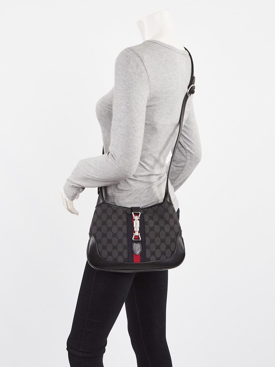 Balenciaga x Gucci Black/Grey Canvas/Leather The Hacker Project 1961 Small Jackie Bag