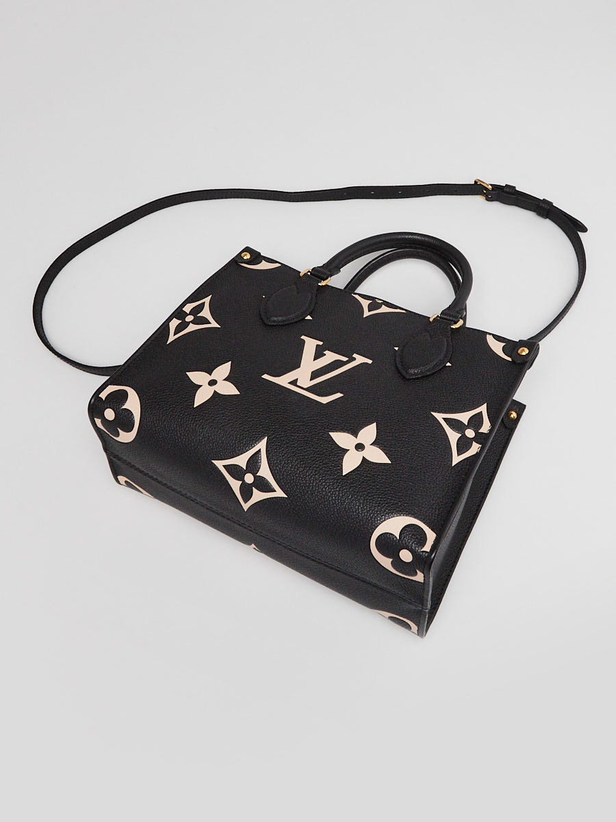 Louis ~Vuitton2way ミニトートバッグ PMサイズ ブラック*~ Louis Vuitton Bicolor Black/Creme Monogram Giant Empreinte Leather