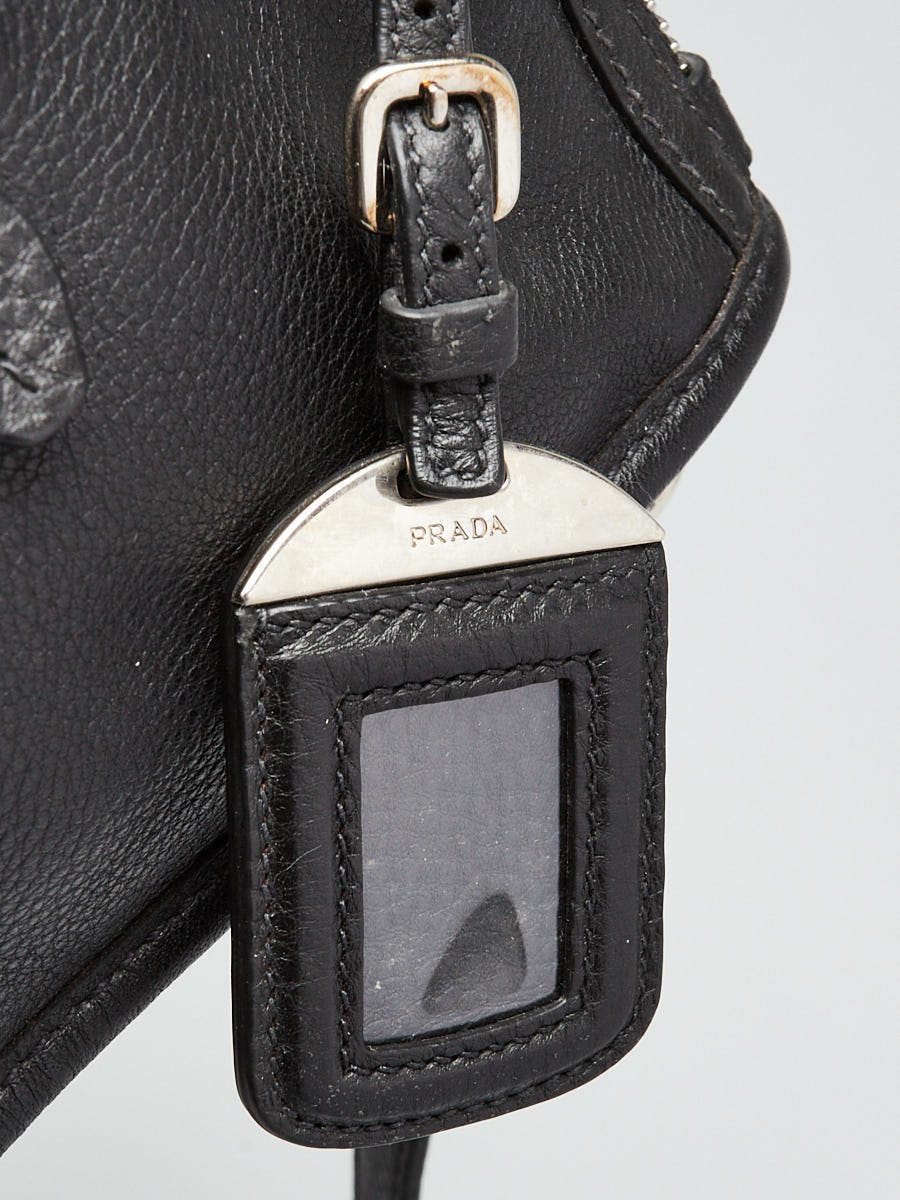 Prada Black Vitello Phenix Leather Zip Tote Bag BL0805 Prada Black Vitello Phenix Leather Zip Tote Bag BL0805