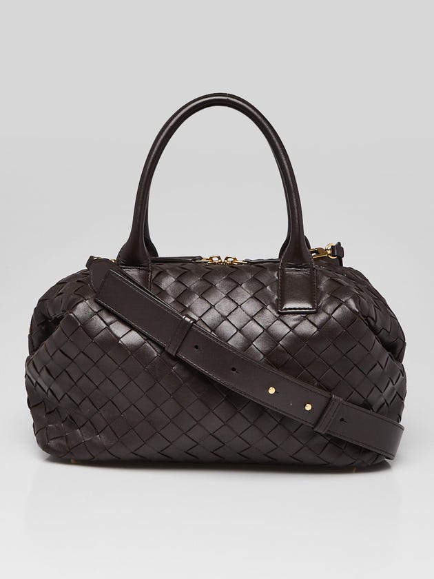 Bottega Veneta Fondant Brown Intrecciato Woven Nappa Leather Medium Bauletto Shoulder Bag