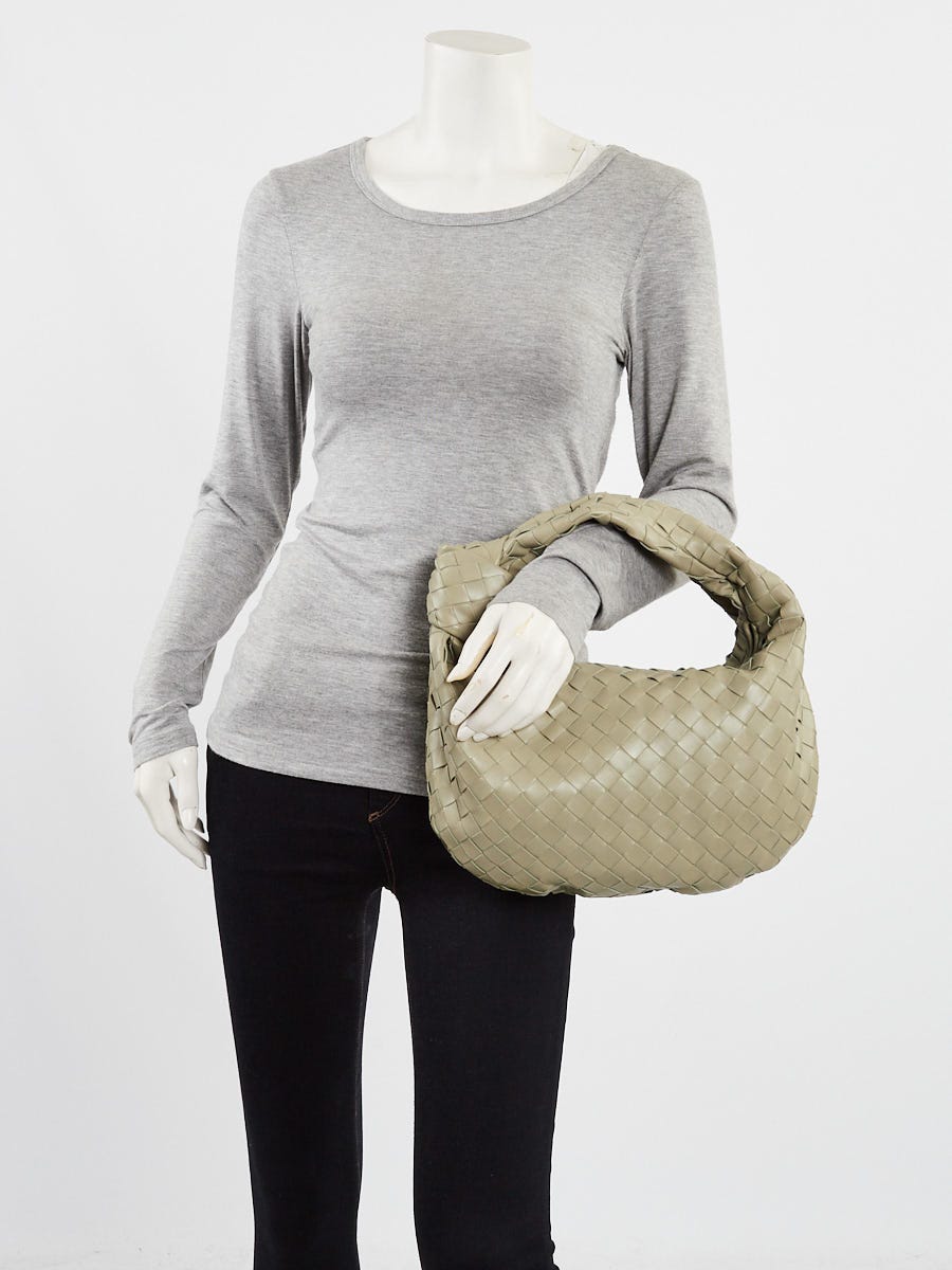 Bottega Veneta Travertine Intrecciato Woven Nappa Leather