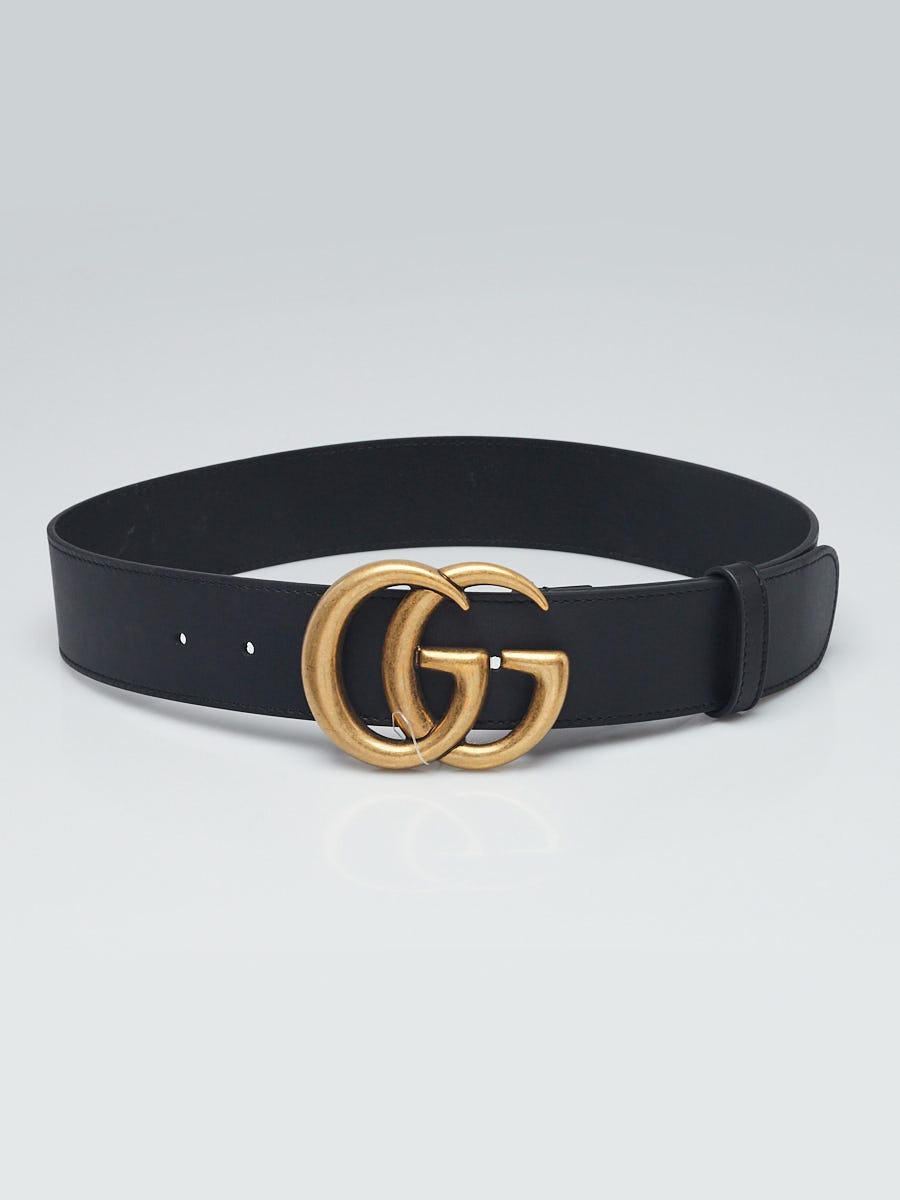 Gucci Black Leather Double G Wide Belt Size 70 28 Yoogi s Closet