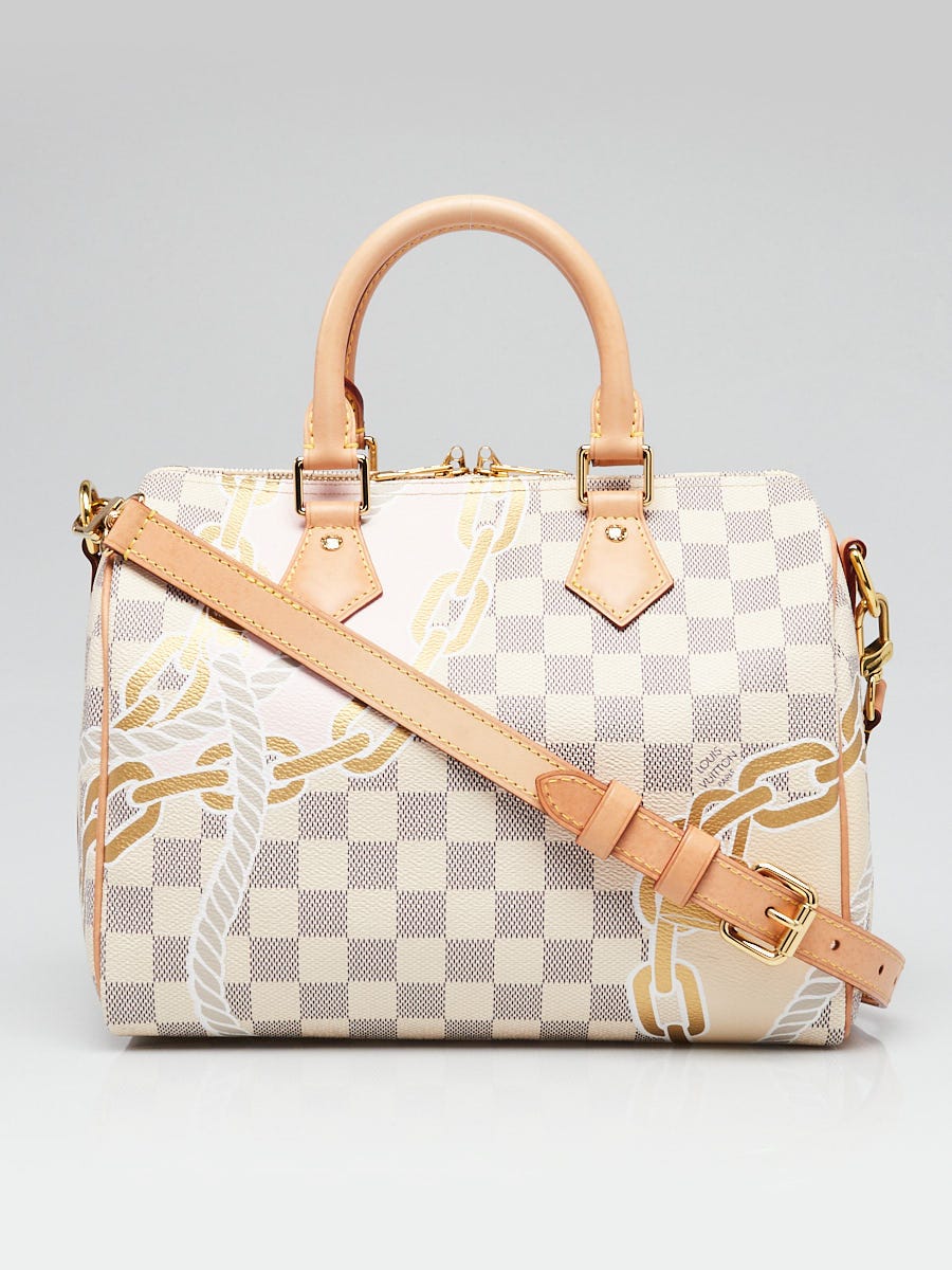 Louis vuitton speedy 25 bandouliere damier azur best sale