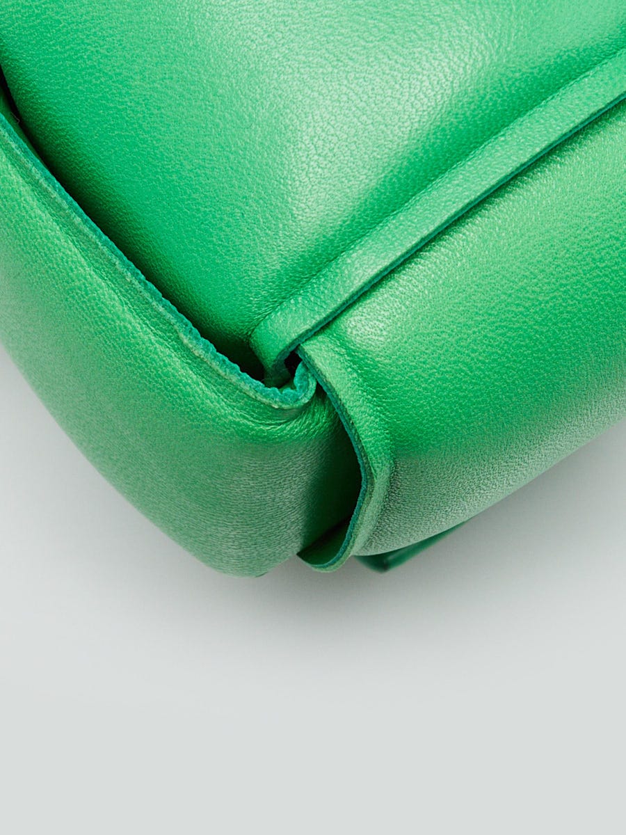 Bottega Veneta Parakeet Green Woven Leather Maxi Weave Padded