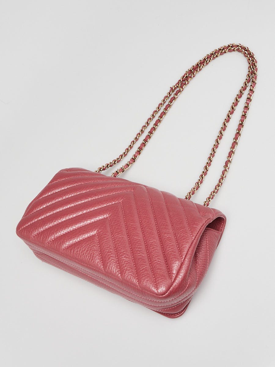 Chanel Pink Chevron Quilted Leather Mini Statement Flap Bag