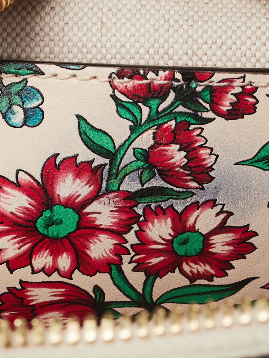【GUCCI】Interlocking Flower Print Heart Crossbody Bag MULTI Gucci Multicolor Floral Printed Leather Interlocking G Heart