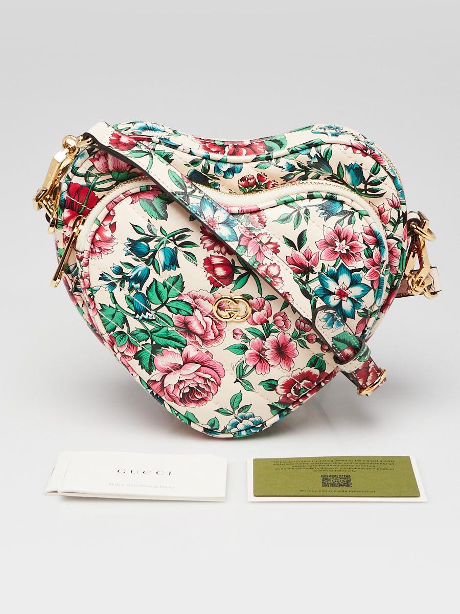 Gucci Brit Roses Print Quilted Leather Interlocking G Mini Gucci Brit Roses Print Quilted Leather Interlocking G Mini