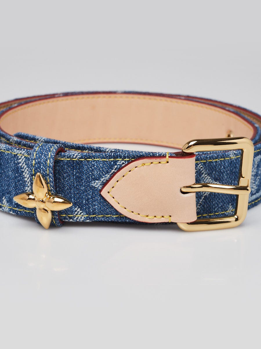 Louis Vuitton denim belt with multi color LVs size 85, great condition Louis Vuitton denim belt with multi color LVs size 85, great  main image 2