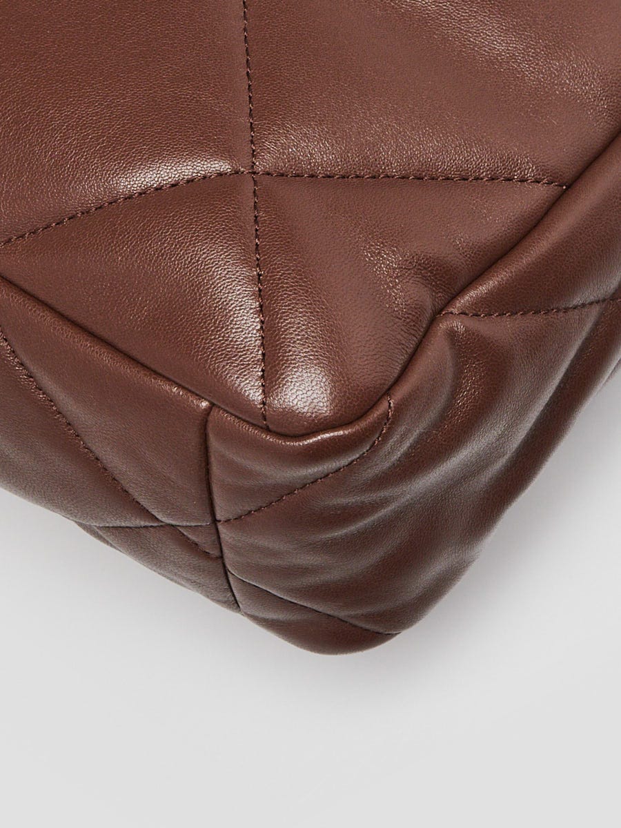 Chanel Brown Quilted Lambskin Leather Chanel 19 Large Flap Bag