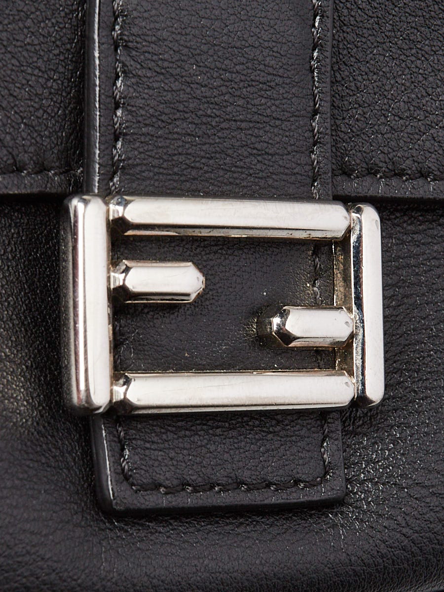 Fendi Black Leather and Python Micro Monster Double Baguette Bag