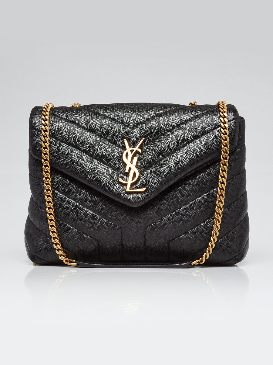 【公式ショップ】 Black Laurent Saint Yves Chevron Small Leather Quilted トートバッグ