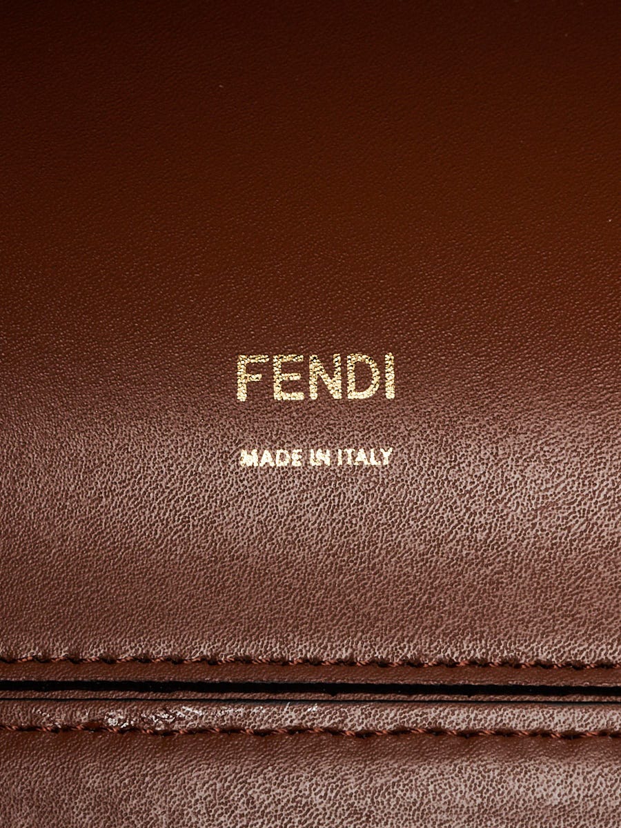 Fendi Black Leather Perforated FF Runaway 1974 Medium