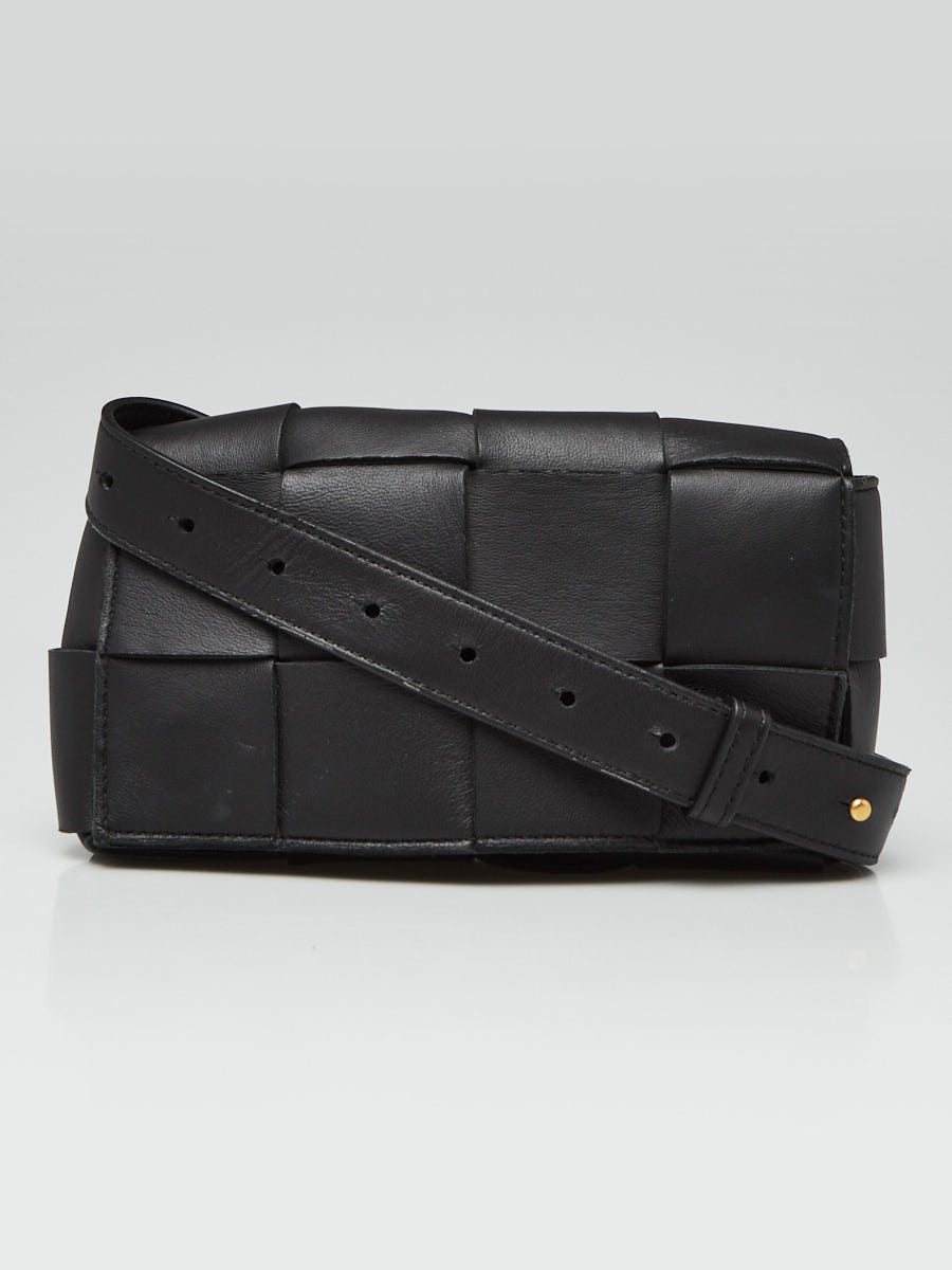 Bottega Veneta Black Nappa Leather Maxi Weave Cassette Belt Bottega Veneta Black Nappa Leather Maxi Weave Cassette Belt