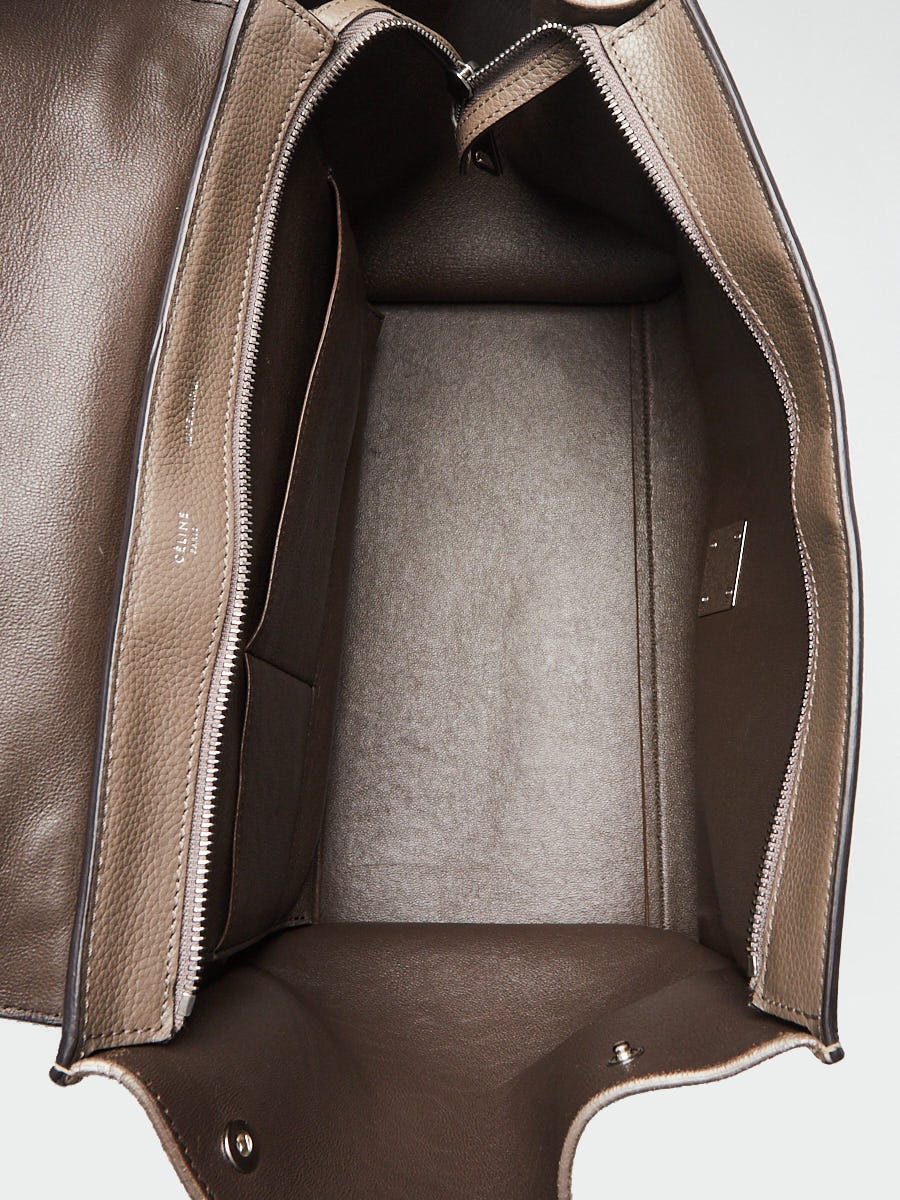 Celine Grey Pebbled Leather and Suede Medium Trapeze Bag | Yoogi's