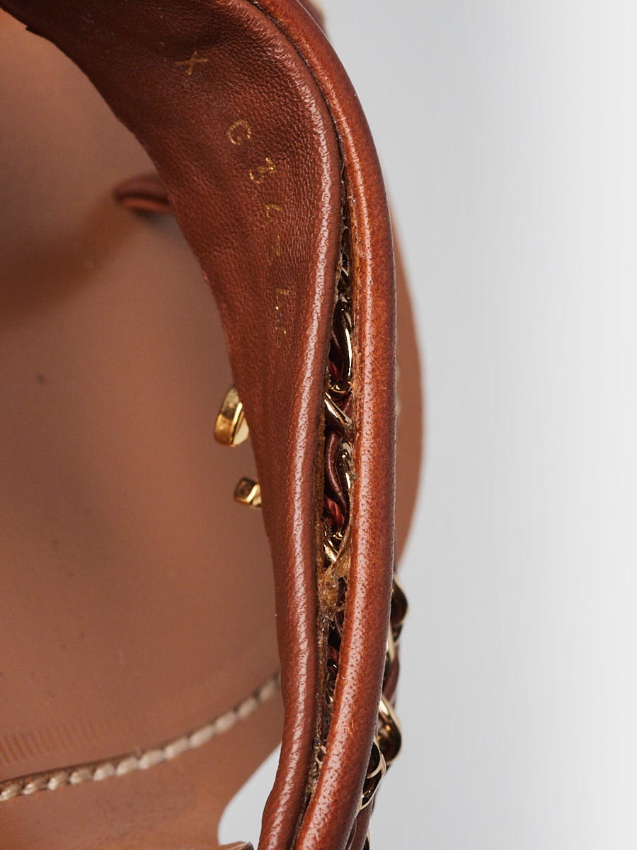 Chanel Brown Leather and Chain Strappy Sandals Size 5.5/36 Chanel Brown Leather and Chain Strappy Sandals Size 5.5/36