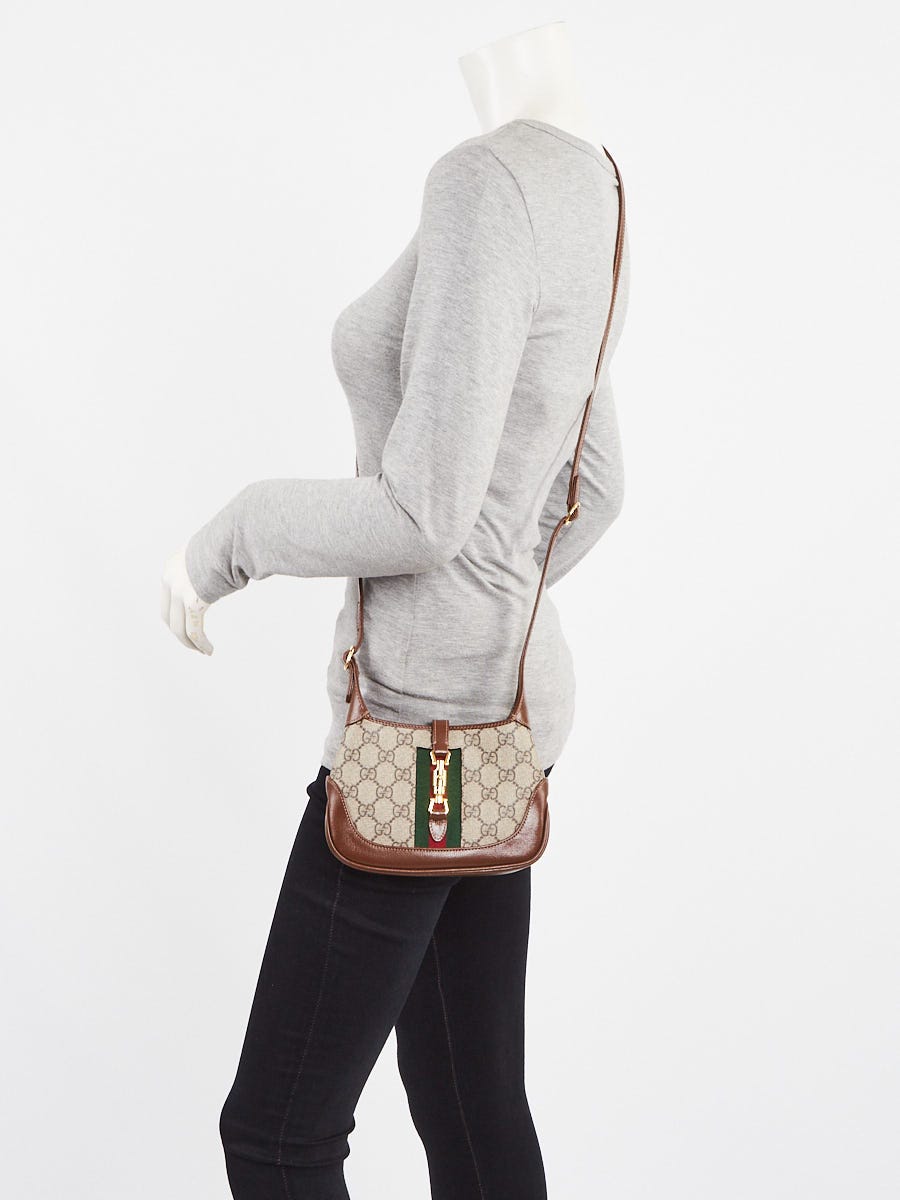Gucci Beige/Ebony Coated Canvas/Leather 1961 Mini Jackie Bag