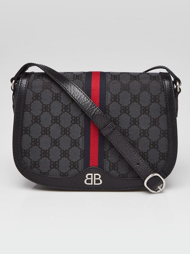 Balenciaga x Gucci Black/Grey Canvas/Leather The Hacker Project Ophidia Crossbody Bag