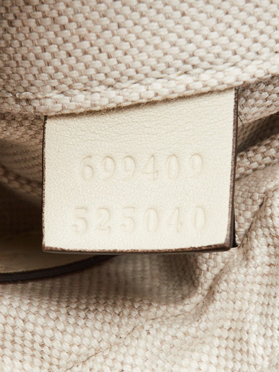 Gucci White Leather Vintage Web Small Attache Crossbody Bag
